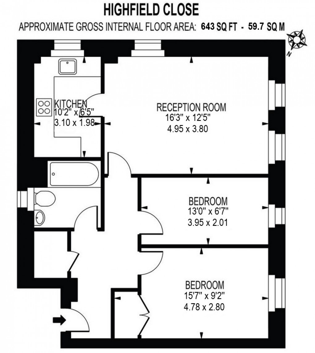 Floorplan for Highfield Close, London