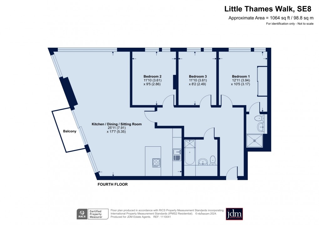 Floorplan for Little Thames Walk, 4 Little Thames Walk, Greenwich, Deptford