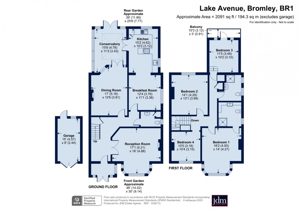 Floorplan for Lake Avenue, Bromley, Kent