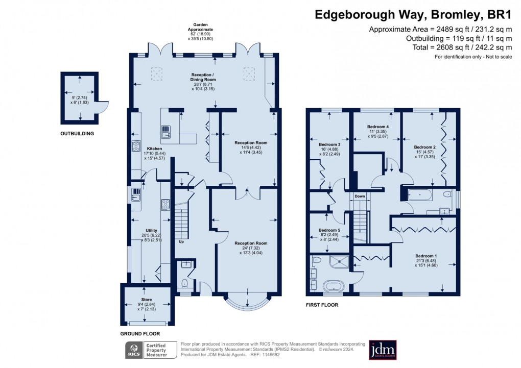 Floorplan for Edgeborough Way, Bromley, Kent