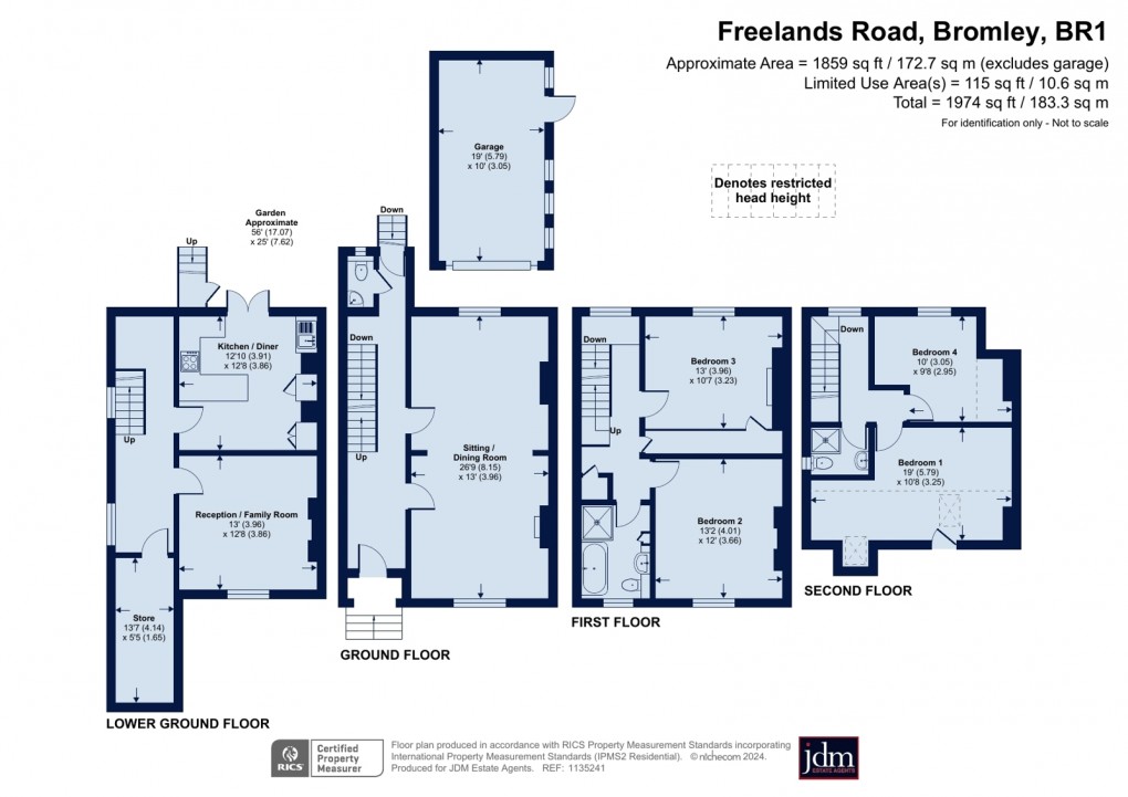 Floorplan for Freelands Road, Bromley, Kent