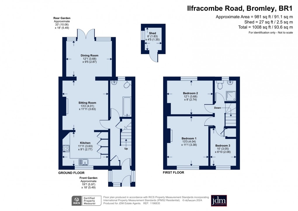 Floorplan for Ilfracombe Road, Bromley