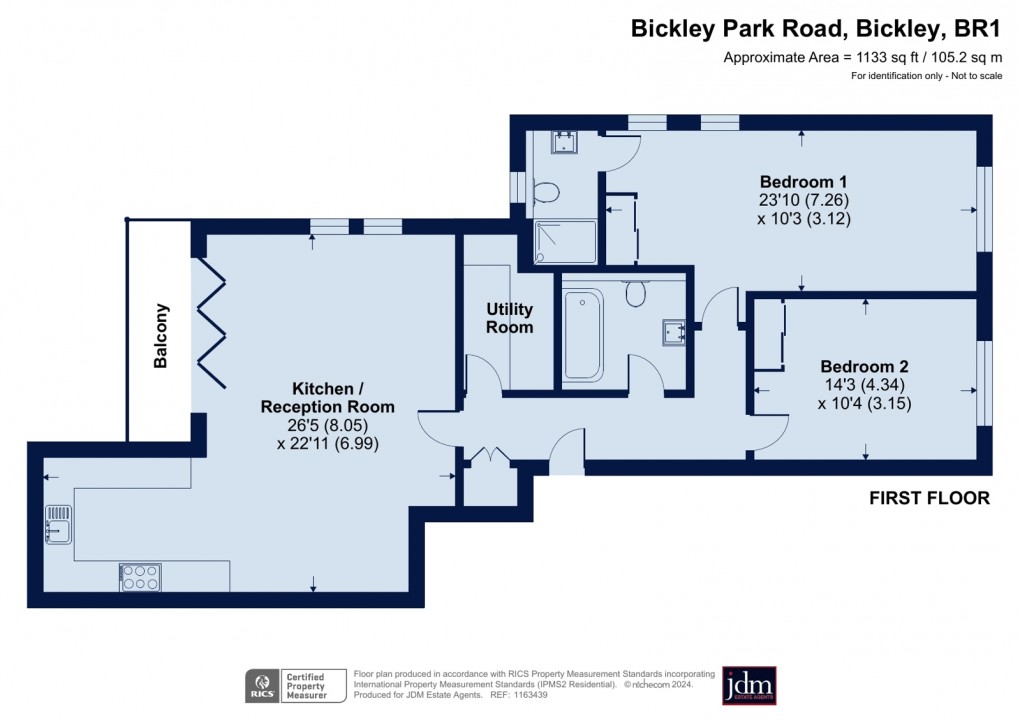 Floorplan for Bickley Park Road, Bickley, Kent