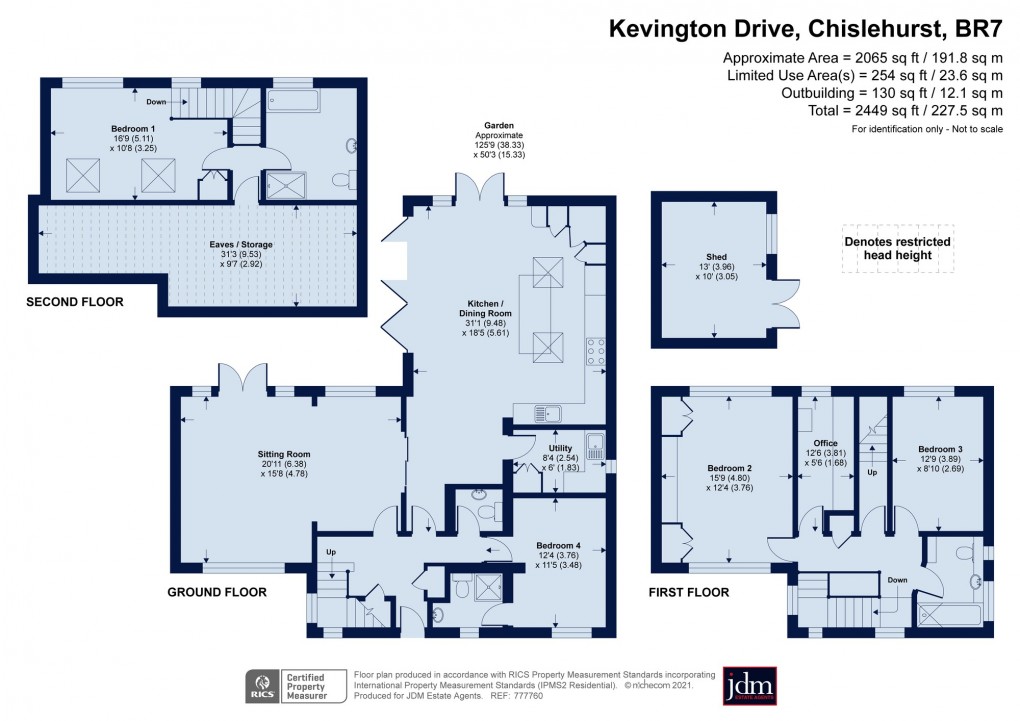 Floorplan for Kevington Drive, Chislehurst, Kent