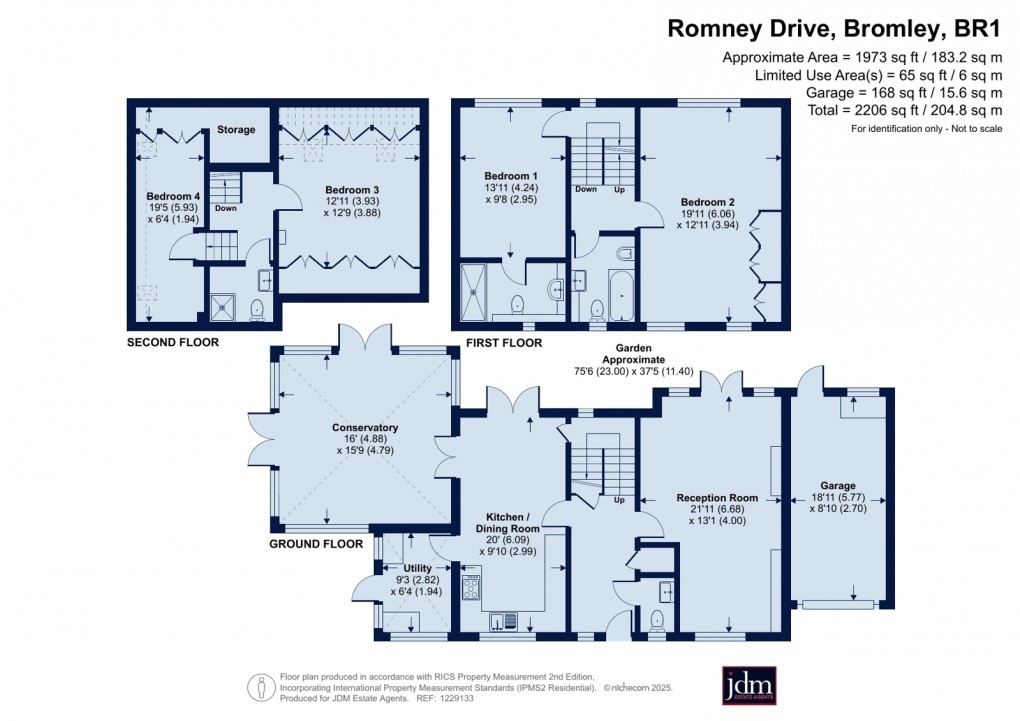 Floorplan for Romney Drive, Bromley, Kent