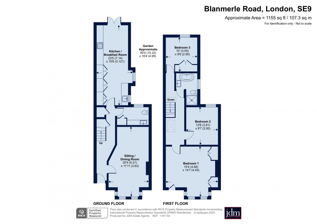 Floorplan for Blanmerle Road, New Eltham, London