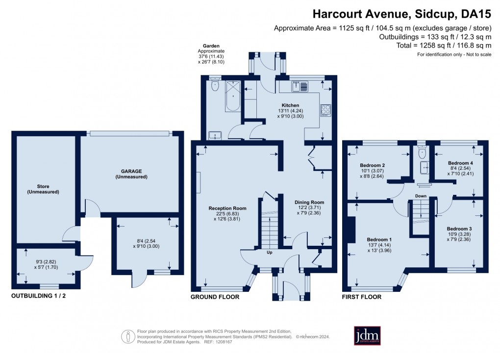 Floorplan for Harcourt Avenue, Sidcup, Kent