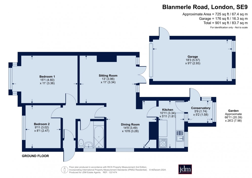 Floorplan for Blanmerle Road, New Eltham, London