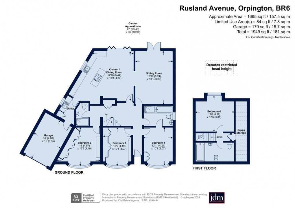 Floorplan for Rusland Avenue, Orpington, Kent