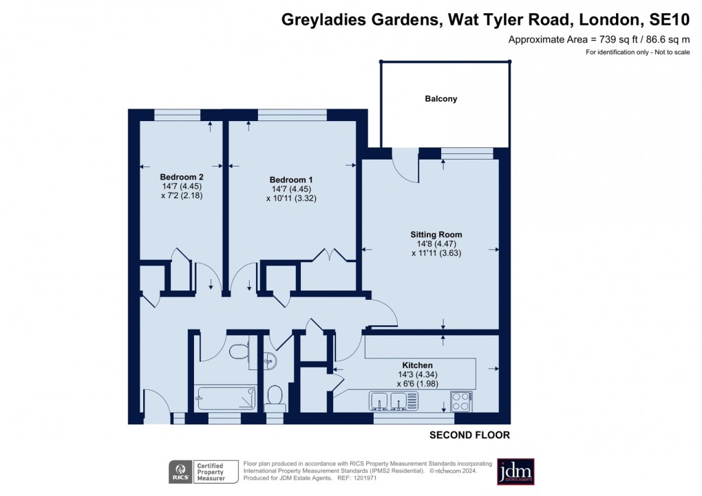 Floorplan for Wat Tyler Road, London