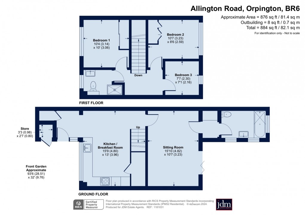 Floorplan for Allington Road, Orpington