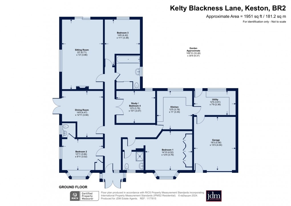 Floorplan for Blackness Lane, Keston, Kent