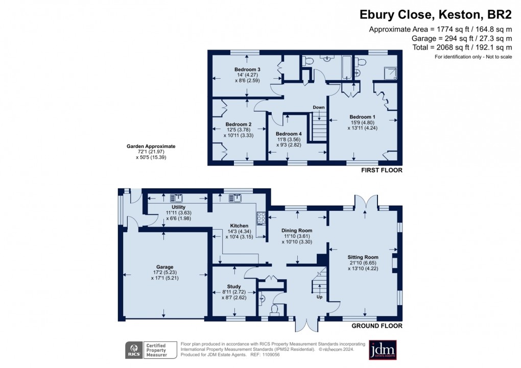 Floorplan for Ebury Close, Keston, Kent