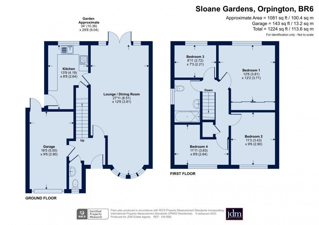 Floorplan for Sloane Gardens, Orpington, Kent