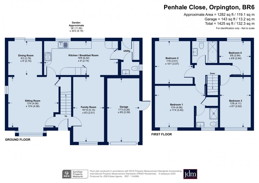 Floorplan for Penhale Close, Orpington, Kent