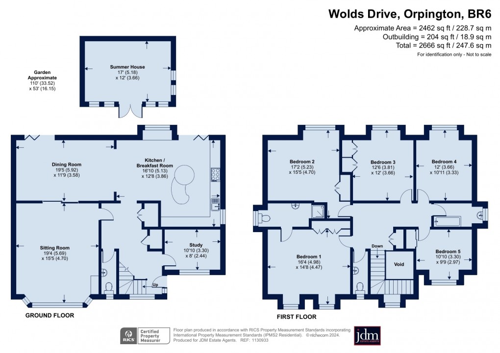 Floorplan for Wolds Drive, Orpington, Kent