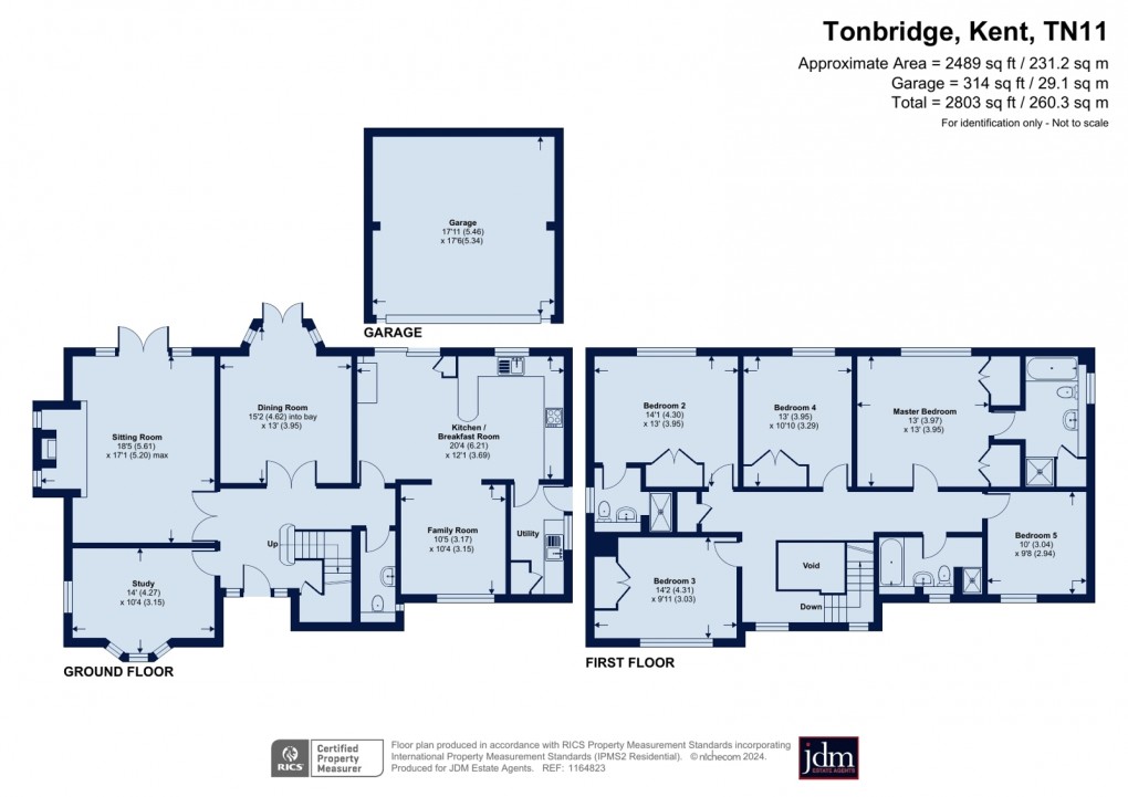 Floorplan for Delarue Close, Tonbridge, Kent