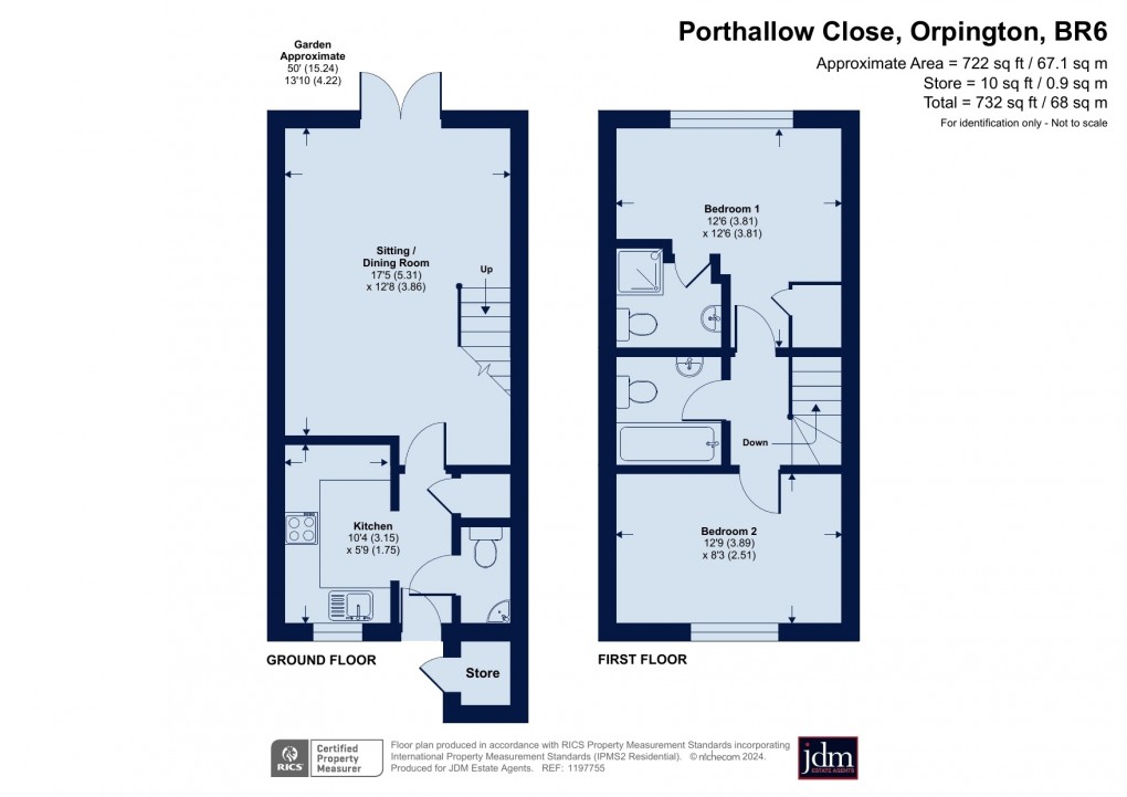 Floorplan for Porthallow Close, Orpington, Kent