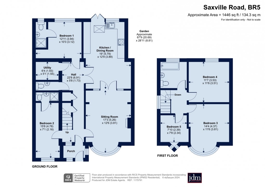 Floorplan for Saxville Road, Orpington