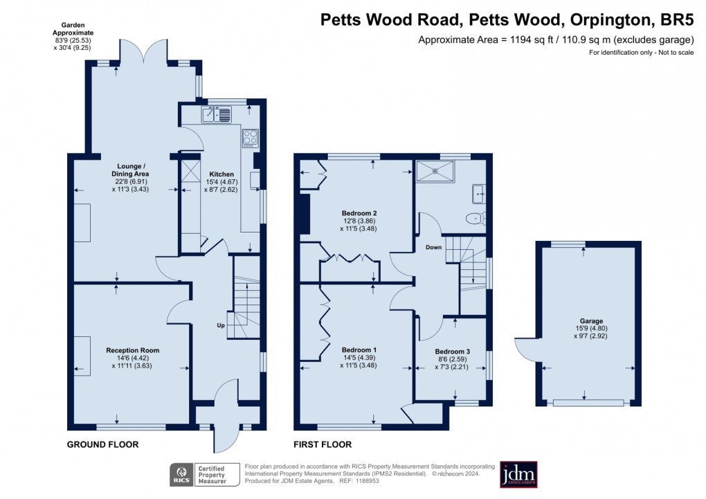 Floorplan for Petts Wood, Orpington